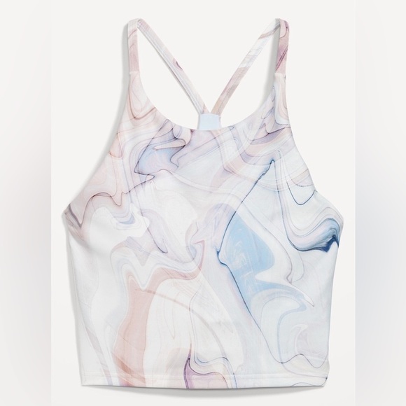 Old Navy Active Powersoft Marble Pink and Blue Print Halter Top Size XL - Picture 1 of 6